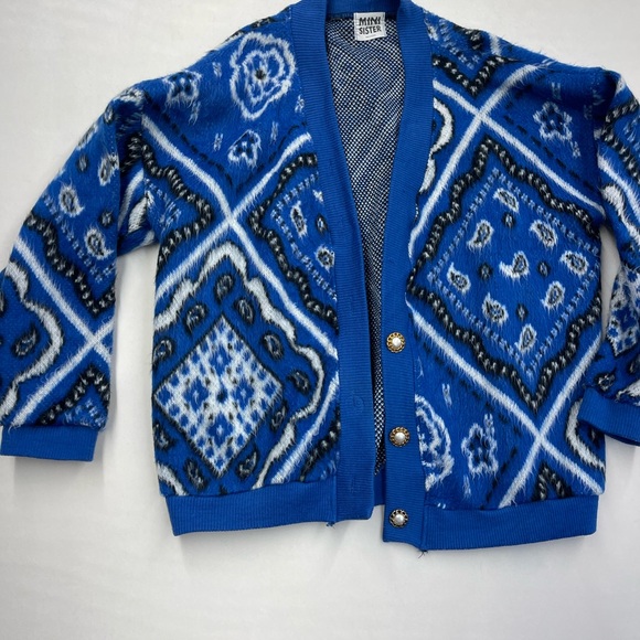 Blue Patterned Women's Cardigan - Picture 2 of 12